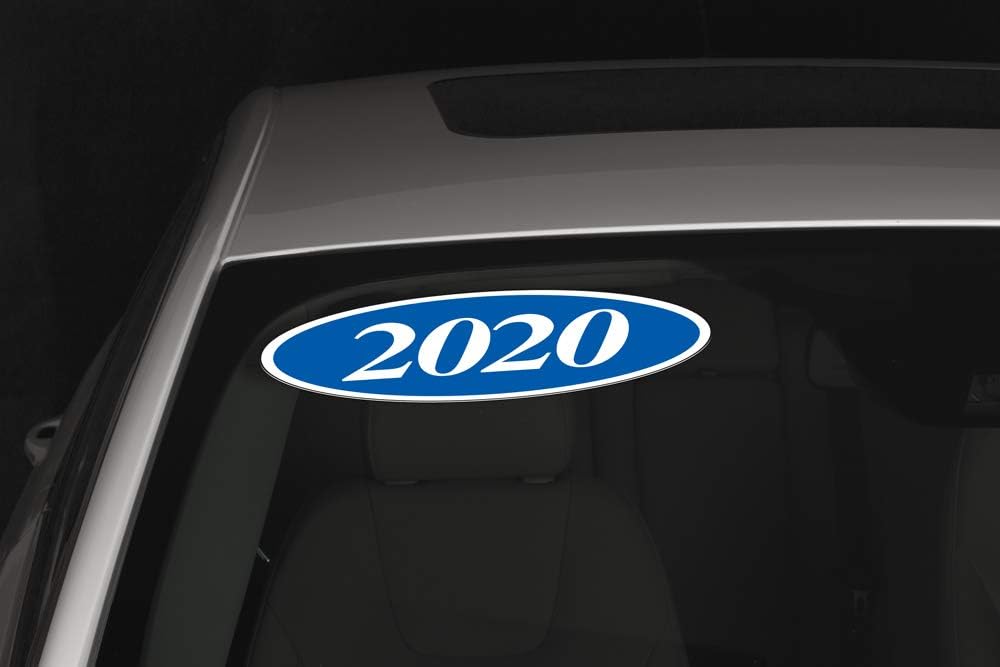 Windshield Year Stickers (White on Blue)- 1 Dozen Each Year